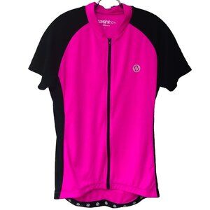 Nashbar Zip‎ Cycling Jersey Women's M Pink Black Pockets
